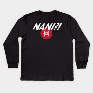 Funny Anime Manga Nani Kanji What Kids Long Sleeve T-Shirt